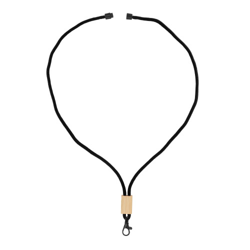 Paracord R-PET lanyard Czarny LT95306-N0002 (2)