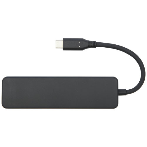 Loop adapter multimedialny USB 2.0-3.0 z portem HDMI wykonany z tworzyw sztucznych pochodzących z recyklingu z certyfikatem R Czarny 12436890 (3)