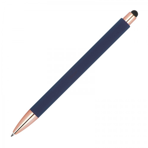 Długopis plastikowy soft touch LENA Granatowy 1387344 (3)