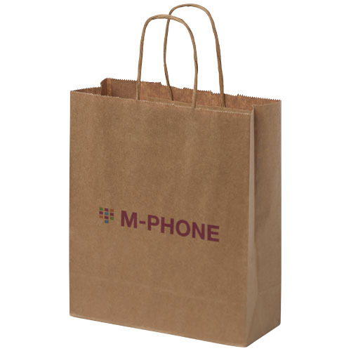 Torba z papieru Kraft ze skręconymi uchwytami – 18 x 8 x 21 cm Kraftowy brąz 1PQ00106 
