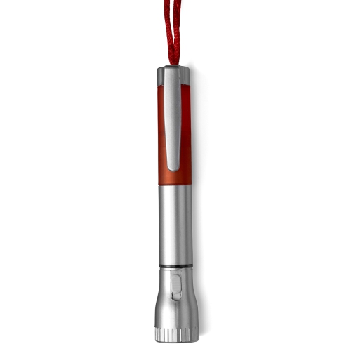 Latarka, długopis na sznurku czerwony V5538-05 