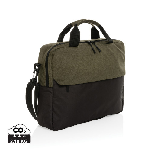 Torba na laptopa 15,6" AWARE™ Kazu, poliester z recyklingu Zielony P732.177 (7)