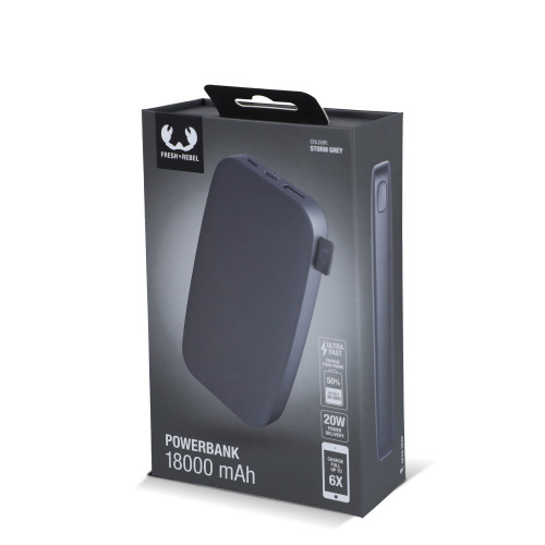 2PB18100 | Fresh 'n Rebel Powerbank 18000mAh USB-C Fast Charging 20W Ciemnoszary LT49403-N0060 (4)