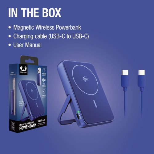 Fresh 'n Rebel Powerbank bezprzewodowy 10000 mAh kompatybilny z MagSafe Niebieski LT49745-N0011 (5)