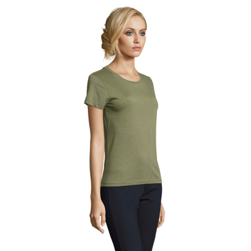 REGENT F Damski T-Shirt Melanż khaki S02758-HK-XL (2)