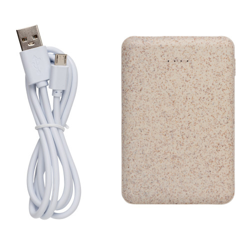 Power bank 5000 mAh ze słomy pszenicznej Khaki P322.139 (3)