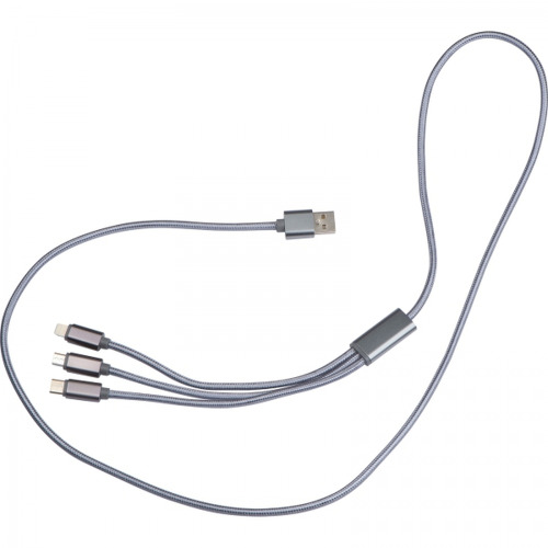 Kabel 3w1 do ładowania długi 120 cm WINCENTY Szary 3266307 (1)