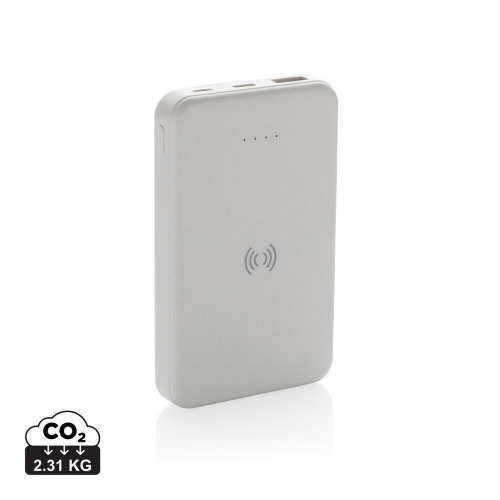 Power bank 5000 mAh, ładowarka bezprzewodowa 5W Biały P322.623 