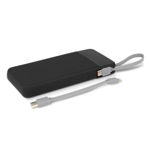 Ziara Powerbank with USB-C & Lightning Cable 10000mAh  Czarny LT95502-N0002 