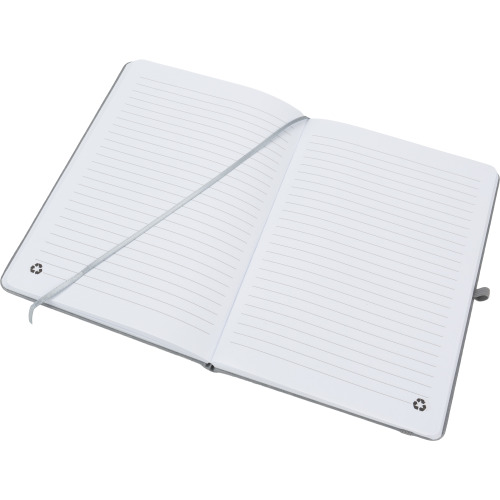 Notatnik A5 w linie z PU z recyklingu CLEO Szary 2374807 (1)