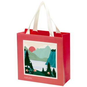 Torba papierowa Smartfold 210 g/m² z uchwytami ze wstążki i błyszczącym laminowaniem – 24 x 10 x 24 cm