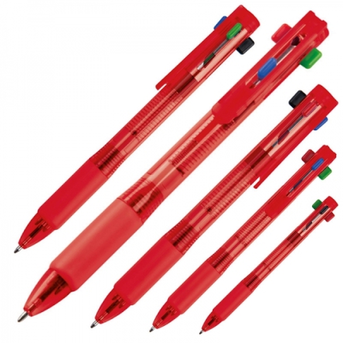 Długopis plastikowy 4w1 NEAPEL czerwony 078905 (1)