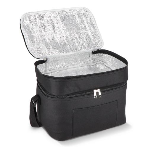 R-PET 600D Dwukomorowa torba chłodząca 30 x 20 x 24 cm 12L Czarny LT95393-N0002 (5)