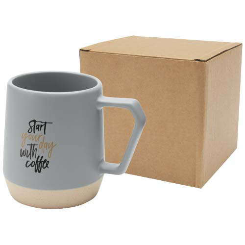 Dolce kubek ceramiczny o pojemności 300 ml z matowym wykończeniem Szary 10085582 (1)