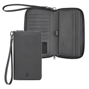 Portfel podróżny Double B Saffiano Black Szary