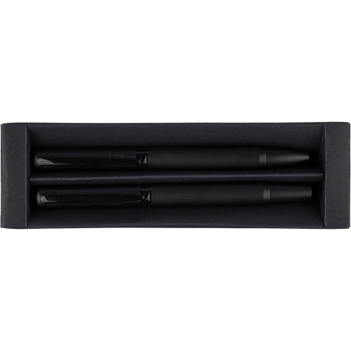 Zestaw piśmienniczy, długopis i pióro kulkowe Czarny VB203-03 (2)