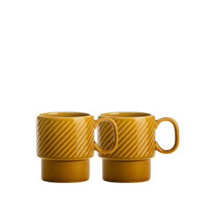 Kubek do kawy COFFEE & MORE 2-szt, ż&oacute;łty