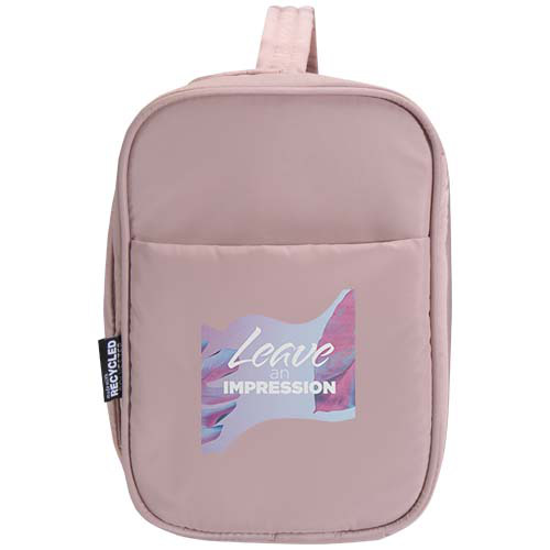 Puffer kosmetyczka na pasku o pojemności 8 l z recyklingu z certyfikatem GRS Przygaszony róż 13011770 (1)