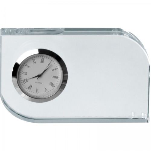 Szklany blok z zegarem GERALD Przeźroczysty 2750366 (4)