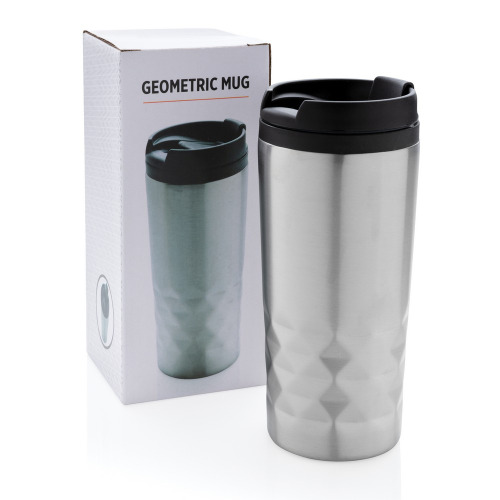 Geometryczny kubek termiczny 300 ml Srebrny P432.362 (7)