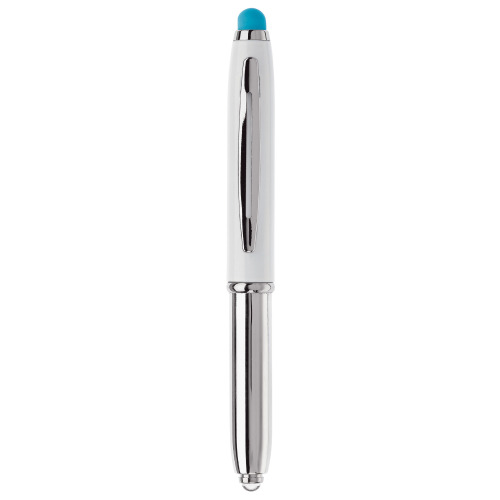 Długopis Stylus Shine+rysik Biały / jasnoniebieski LT87794-N0112 (2)