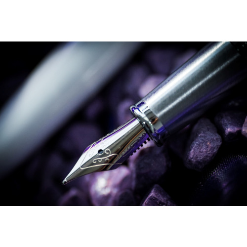 Pióro wieczne EXO Aries, biały lakier, wykończenia chromowane, etui premium Biały EXP1030.01CTFP-B (3)