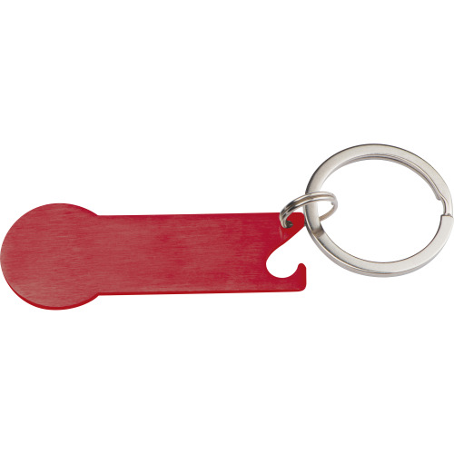 Brelok metalowy otwieracz do butelek z żetonem RODNEY Czerwony 9158305 (8)