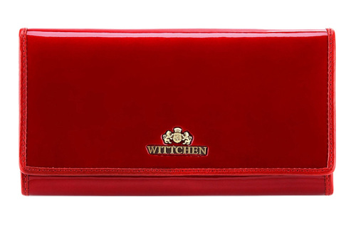 Damski portfel WITTCHEN ze skóry lakierowany poziomy Czerwony WITT25-1-075 