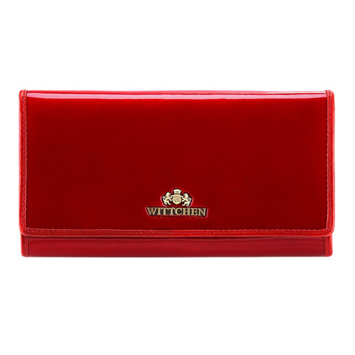 Damski portfel WITTCHEN ze skóry lakierowany poziomy Czerwony WITT25-1-075 