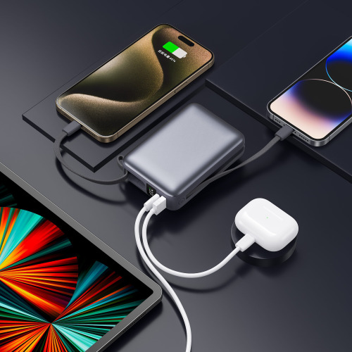 Nova Powerbank 22,5 W Power Delivery z wbudowanymi kablami 20000 mAh Ciemnoszary LT95516-N0060 (2)