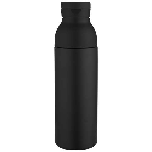 Illuminate butelka na wodę ze stali nierdzewnej z recyklingu o podwójnych ściankach i 3-częściowym zestawie zakrętek o pojemności 650 ml z certyfikatem RCS Czarny 10089090 (3)