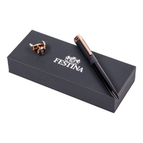 Zestaw upominkowy Festina długopis i spinki do mankietów - FJM221N + FSR1654N Różowy FPBM165N 
