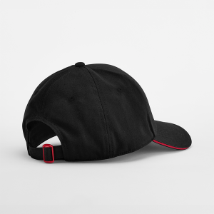 Czapka 5 Panelowa Bawełna Organiczna - Black & Classic Red