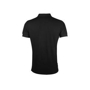 Koszulka Polo Męska Slim Bawełniana - Black & Grey (Solid)