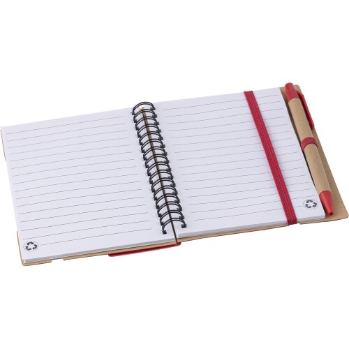 Zestaw do notatek, notatnik, długopis, linijka, karteczki samoprzylepne czerwony V2991-05 (10)