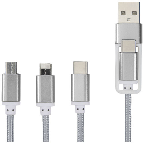 Kabel do ładowania 5 w 1 z podwójnym wejściem Versatile Srebrny 12418081 (4)