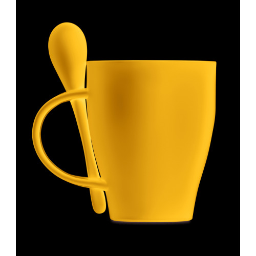 Kubek z łyżeczką, 300 ml Granatowy MO6255-04 (5)