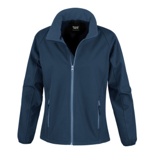 Kurtka Damska Dopasowana Softshell Wiatroszczelna - Navy & Navy