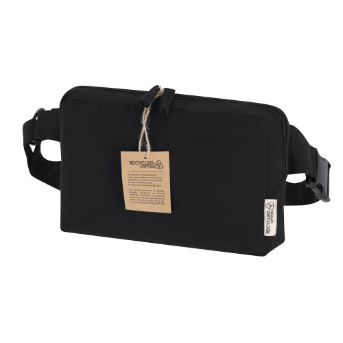 Saszetka zapinana w pasie z płótna z recyklingu Czarny VA659-03 
