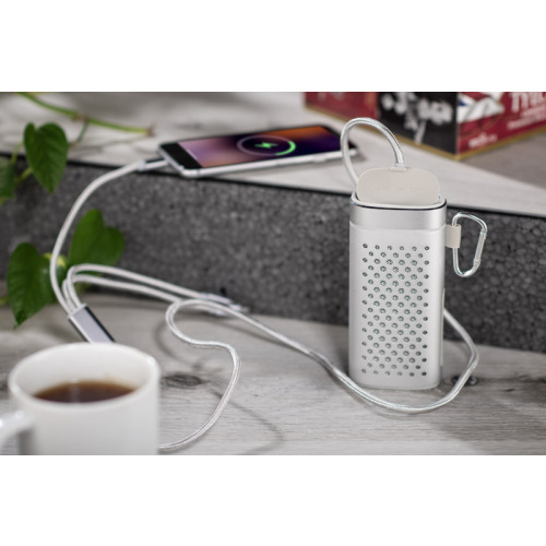Głośnik bezprzewodowy z powerbankiem SOUND 4000 mAh Srebrny 09091-00 (9)