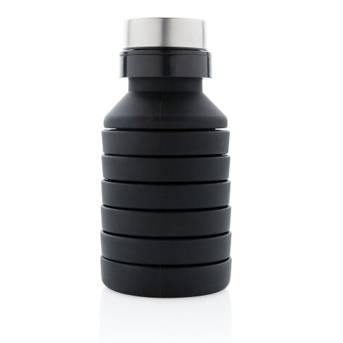 Składana butelka sportowa 550 ml z karabińczykiem czarny P432.621 (3)