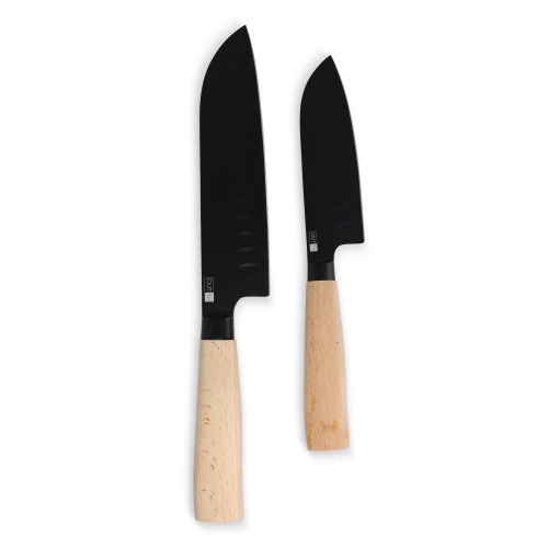 Zestaw noży InSideOut Santoku 2 szt. Ravn Drewniany LT57201-N0093 