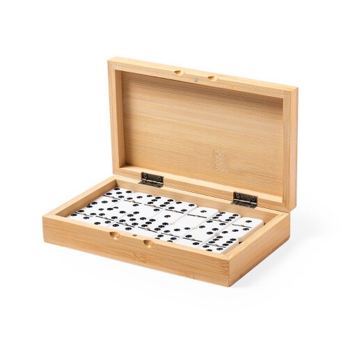 Gra domino w bambusowym pudełku jasnobrązowy V8370-18 (1)