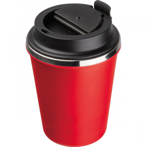 Kubek termiczny 350 ml z powłoką z recyklingu METODY Czerwony 8496205 (3)