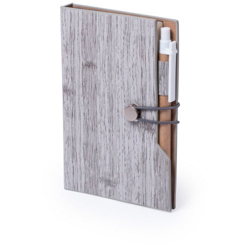 Zestaw do notatek, notatnik ok. A6, karteczki samoprzylepne, długopis Szary V2945-19 (6)