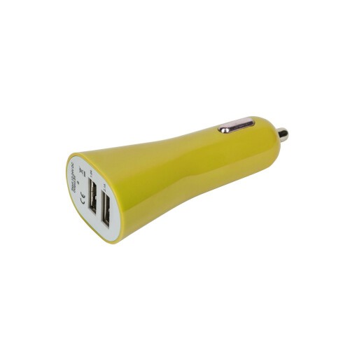 Ładowarka samochodowa USB żółty V3293-08 