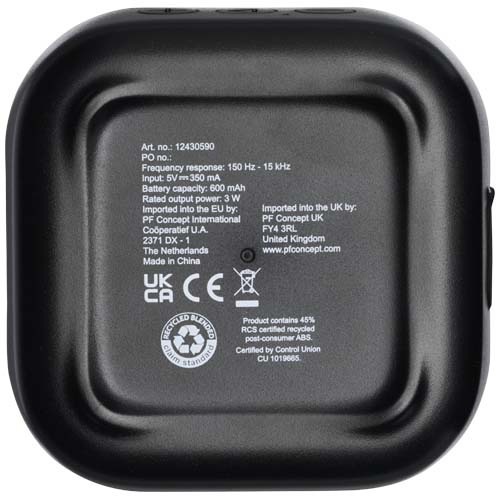 Stark głośnik Bluetooth® 2.0 o mocy 3 W z tworzyw sztucznych pochodzących z recyklingu z certyfikatem RCS Czarny 12430590 (4)