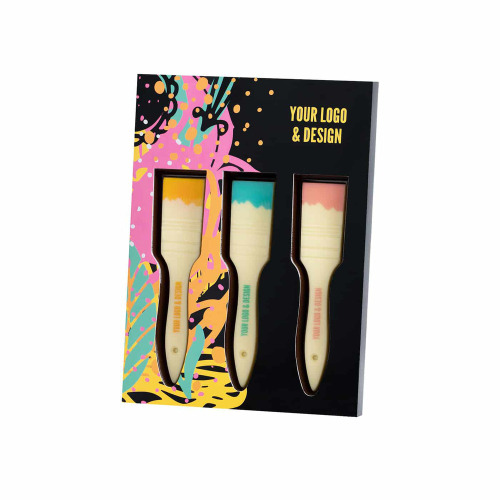 Zestaw czekoladek z nadrukiem pędzle 3 szt. Wielokolorwy S0660 (1)