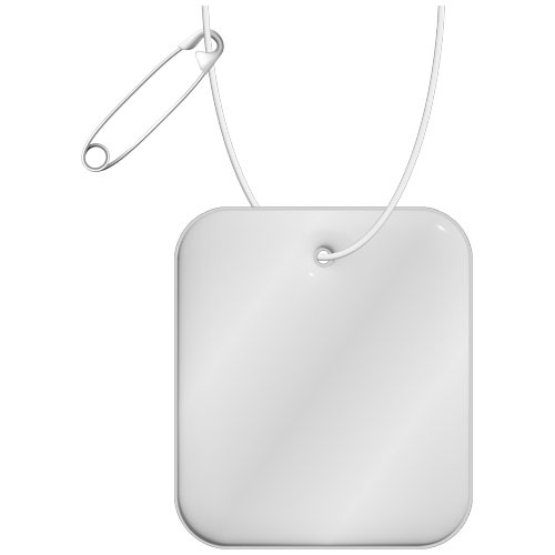 RFX™ reflective prostokątna odblaskowa zawieszka z PVC rozmiar XXL Biały 1PR12001 