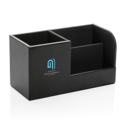 Organizer na biurko, PU z recyklingu Black P300.221 (8)